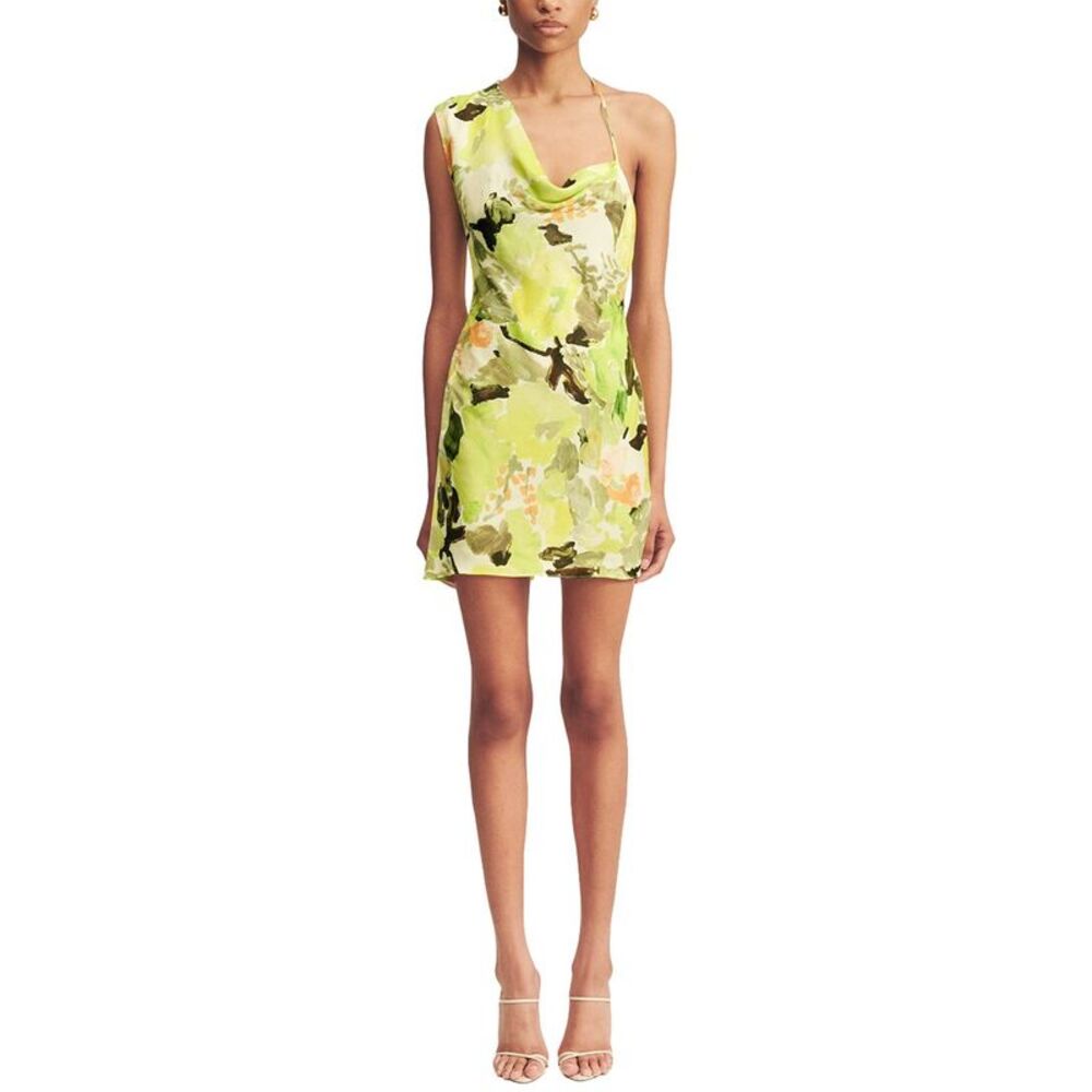 Shona Joy Womens  Midelton One Shoulder Draped Mini Dress